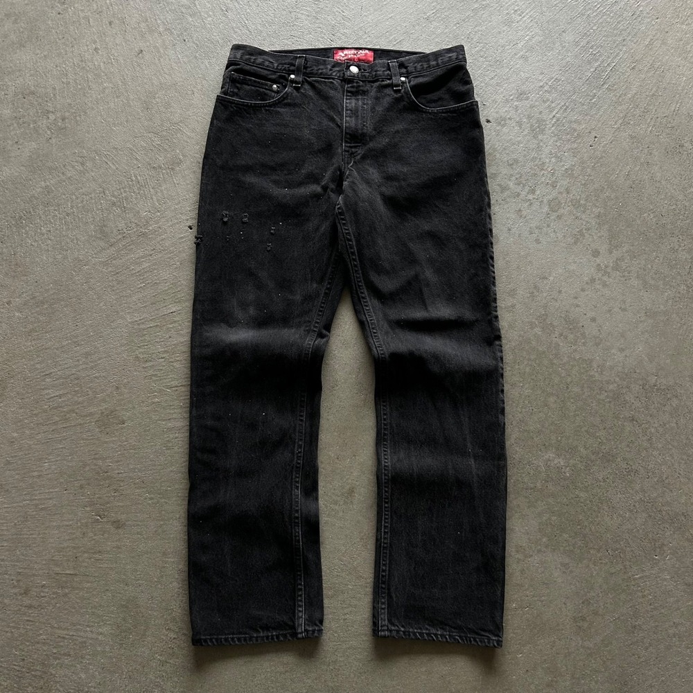 Vintage 90s Arizona‎ Jeans Size 34x32 Black Dark Wash Denim Slim Straight